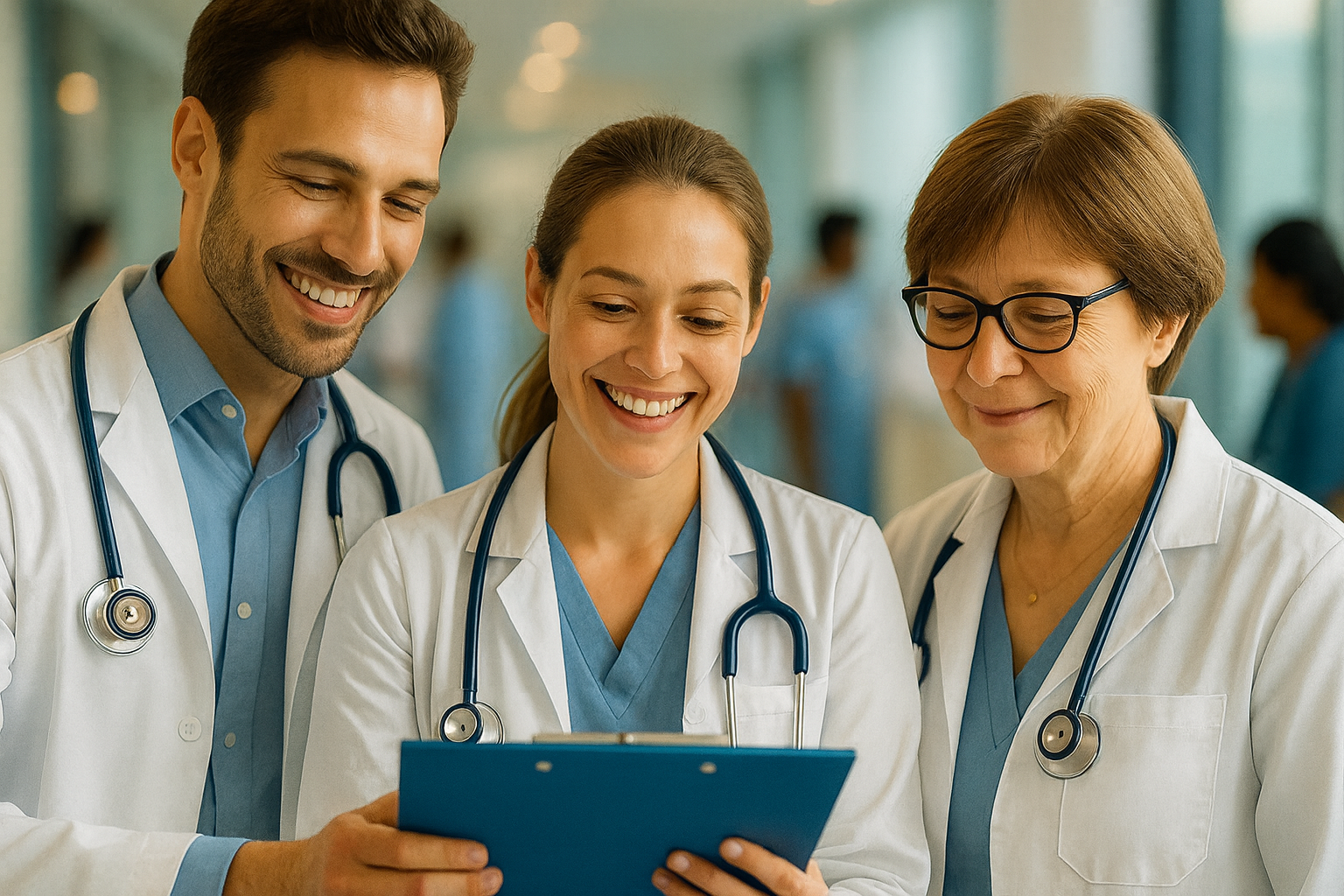 Doctors looking at chart